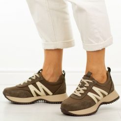 Brązowe skórzane sneakersy damskie Vinceza 41521. Brązowe obuwie sportowe VINCEZA, na jesień, z dresówki, bez zapięcia. Za 259.00 zł.