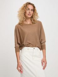 Cross Jeans Sweter w kolorze karmelowym rozmiar: M. Brązowe swetry Cross Jeans, m, bez wzorów, z jeansu, bez ramiączek. Za 92.45 zł.