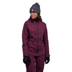 Kurtka narciarska damska Black Diamond Dawn Patrol Hybrid Shell. Czerwone kurtki narciarskie Black Diamond, xs, bez wzorów, bez kaptura, narciarskie. Za 874.99 zł.