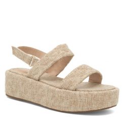 Sandały Jenny Fairy. Brązowe sandały Jenny Fairy, bez wzorów, bez obcasa, na koturnie, bez zapięcia. Za 129.99 zł.
