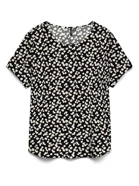 Vero Moda Bluzka w kolorze czarno-białym rozmiar: S. Białe bluzki Vero Moda, s, bez wzorów, z wiskozy, bez kołnierzyka, bez ramiączek. Za 48.73 zł.