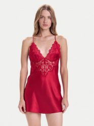 Hunkemöller Halka Mya 302854 Czerwony. Czerwone koszule nocne Hunkemöller, xl, bez wzorów, z syntetyku, bez ramiączek. Za 169.99 zł.