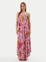 LOLA CASADEMUNT Sukienka letnia LS2516030 Różowy Relaxed Fit. Czerwone sukienki LOLA CASADEMUNT, na lato, xl, bez wzorów, z wiskozy, bez kołnierzyka, bez ramiączek. Za 299.99 zł.