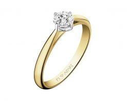 Pierścionek z żółtego i białego złota z brylantem - 0,08 ct - próba 585. Białe pierścionki Apart, z brylantem, złote. Za 2,790.00 zł.