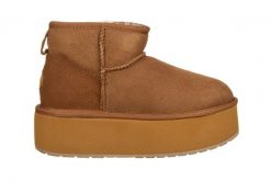 Śniegowce Emu Stinger Micro Flatform Chestnut 119197, Brązowy, Skóra naturalna - 40. Brązowe trapery i śniegowce EMU, ze skóry. W wyprzedaży za 509.25 zł.