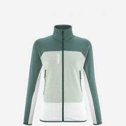 Bluza turystyczna damska Millet Fusion Grid Jkt W active fit Polartec PowerGrid. Zielone bluzy Millet, s, bez wzorów, z tkaniny, bez kaptura. Za 679.00 zł.