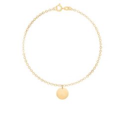 Bransoletka z medalikiem 1 cm ze złota próby 585. Żółte bransoletki Lilou, złote. Za 1,466.00 zł.