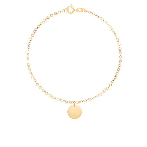 Bransoletka z medalikiem 1 cm ze złota próby 585. Żółte bransoletki Lilou, złote. Za 1,466.00 zł.