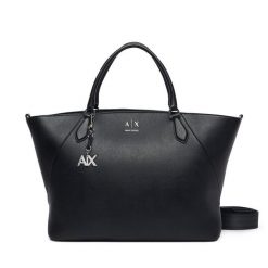Torebka Armani Exchange. Czarne shopper Armani Exchange, bez wzorów, bez dodatków. Za 829.99 zł.