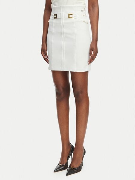 Elisabetta Franchi Spódnica mini GO-167-61E2-V320 Biały Regular Fit. Białe spódnice Elisabetta Franchi, bez wzorów, z syntetyku, mini. Za 1,359.00 zł.