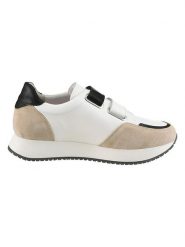 Heine Skórzane sneakersy w kolorze biało-beżowo-czarnym rozmiar: 39. Białe trampki Heine, bez wzorów, bez zapięcia. Za 118.84 zł.