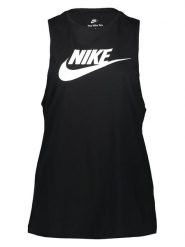 Nike Top w kolorze czarnym rozmiar: S. Czarne topy Nike, s, bez wzorów, z bawełny, bez kołnierzyka, bez ramiączek. Za 91.34 zł.