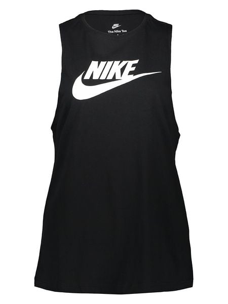 Nike Top w kolorze czarnym rozmiar: S. Czarne topy Nike, s, bez wzorów, z bawełny, bez kołnierzyka, bez ramiączek. Za 74.46 zł.