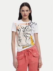 Desigual T-Shirt Collection 25SWTKAC Biały Regular Fit. Białe t-shirty Desigual, xl, bez wzorów, z bawełny, bez kołnierzyka, bez ramiączek. Za 129.99 zł.