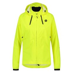 Compact Rain Jacket Commuter Women Hi-vis. Żółte kurtki sportowe AGU, bez wzorów, z materiału, bez kaptura, rowerowe. W wyprzedaży za 610.95 zł.