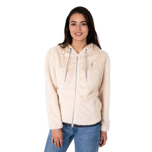 Bluza damska na zamek Aulp Candy Faux Fur. Brązowe bluzy Aulp, na zimę, bez wzorów, bez kaptura. W wyprzedaży za 349.99 zł.