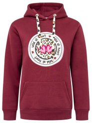 Zwillingsherz Bluza "Kelly" w kolorze bordowym rozmiar: S/M. Czerwone bluzy Zwillingsherz, m, bez wzorów, z kapturem. Za 215.71 zł.