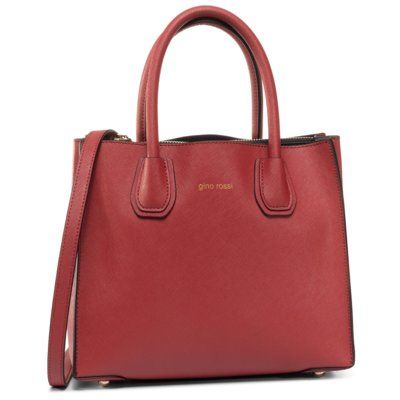 Gino Rossi CSS2310A Bordowy. Czerwone torebki klasyczne Gino Rossi, bez wzorów, bez dodatków. Za 349.99 zł.