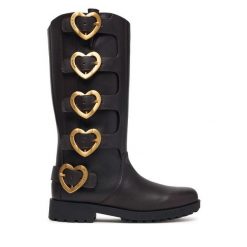 Kozaki LOVE MOSCHINO. Brązowe kozaki Love Moschino, bez obcasa, na płaskiej podeszwie, bez zapięcia. Za 1,669.00 zł.