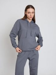 BGN Bluza w kolorze szarym rozmiar: 34. Szare bluzy BGN, bez wzorów, z bawełny, z kapturem. Za 43.68 zł.