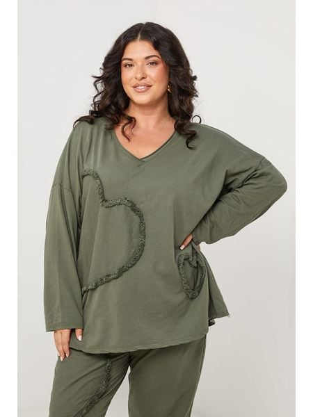 Curvy Lady Koszulka w kolorze khaki rozmiar: 40/42. Brązowe bluzki Curvy Lady, z aplikacjami, klasyczne, bez kołnierzyka, bez ramiączek. Za 179.95 zł.