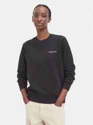 Tommy Jeans Bluza Classic Logo DW0DW23288 Czarny Regular Fit. Czarne bluzy Tommy Jeans, s, bez wzorów, z bawełny, bez kaptura. Za 296.99 zł.