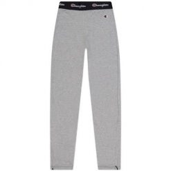 Spodnie treningowe damskie Champion Wmns Script Logo Waist Zip Detail Leggings. Szare spodnie dresowe Champion, m, bez wzorów, z dresówki. Za 181.00 zł.