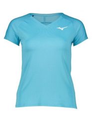 Mizuno Koszulka sportowa w kolorze błękitnym rozmiar: L. Niebieskie koszulki sportowe Mizuno, bez wzorów, z materiału, bez ramiączek. Za 66.00 zł.