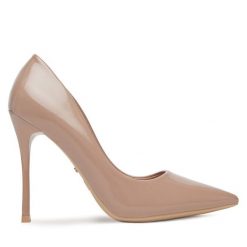 Szpilki DeeZee. Brązowe szpilki DeeZee, bez wzorów, bez obcasa, na szpilce, bez zapięcia. Za 139.99 zł.