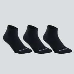 Skarpety sportowe tenis Artengo RS100 Mid 3 pary. Czarne skarpety ARTENGO, bez wzorów, z bawełny. Za 19.99 zł.