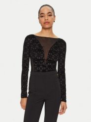 Elisabetta Franchi Body BO-011-47E2 Czarny Slim Fit. Czarne body Elisabetta Franchi, bez wzorów, z syntetyku. Za 659.99 zł.