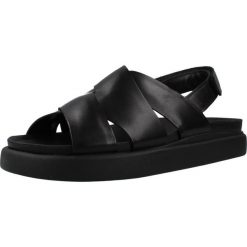 Sandały CLARKS ARISTELLA SUN Czarny. Czarne sandały Clarks, bez wzorów, z materiału, bez obcasa, bez zapięcia. Za 262.99 zł.