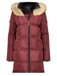 Geographical Norway Płaszcz pikowany "Beautiful" w kolorze bordowym rozmiar: S. Czerwone płaszcze Geographical Norway, s, z aplikacjami, bez kaptura. Za 272.31 zł.