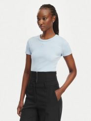 HUGO T-Shirt Delanor 50512000 Niebieski jasny Slim Fit. Niebieskie t-shirty Hugo, l, bez wzorów, z bawełny, bez kołnierzyka, bez ramiączek. Za 145.99 zł.