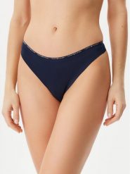 Tommy Hilfiger Stringi UW0UW05214 Granatowy. Niebieskie stringi TOMMY HILFIGER, bez wzorów, z syntetyku. Za 59.99 zł.