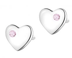Kolczyki srebrne z cyrkoniami - serca. Szare kolczyki Apart, z cyrkonią, srebrne. Za 74.00 zł.