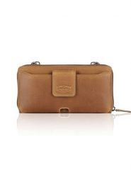 SPARWELL Skórzana torebka w kolorze jasnobrązowym na telefon - 19 x 9 x 3 cm rozmiar: onesize. Brązowe torby na ramię SPARWELL, bez wzorów, z materiału, przez ramię, bez dodatków. Za 121.99 zł.