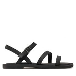 Sandały Toms. Czarne sandały Toms, bez wzorów, bez obcasa, na płaskiej podeszwie, bez zapięcia. Za 289.99 zł.