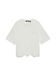 Vero Moda Koszulka w kolorze białym rozmiar: XS. Białe bluzki Vero Moda, xs, bez wzorów, z bawełny, bez kołnierzyka, bez ramiączek. Za 48.73 zł.