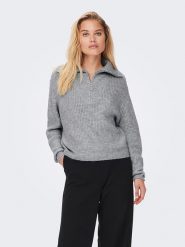 ONLY Sweter "Baker" w kolorze szarym rozmiar: L. Szare swetry Only, l, bez wzorów, ze splotem, bez ramiączek. Za 140.45 zł.