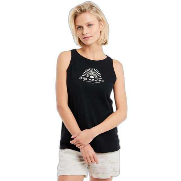 Damski tank top Protest Prtkuhli. Czarne topy Protest, bez wzorów, z bawełny, bez kołnierzyka, bez ramiączek. Za 109.99 zł.