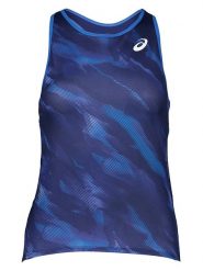Asics Top sportowy w kolorze granatowym rozmiar: M. Niebieskie koszulki sportowe Asics, bez wzorów, z materiału, bez ramiączek, outdoorowe. Za 61.60 zł.