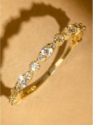 OR ÉCLAT Złoty pierścionek "Relation" z cyrkoniami rozmiar: 58. Żółte pierścionki OR ÉCLAT, z cyrkonią, złote. Za 695.99 zł.