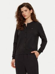 Tommy Hilfiger Kardigan WW0WW42370 Czarny Regular Fit. Czarne kardigany TOMMY HILFIGER, l, bez wzorów, z bawełny. Za 369.99 zł.