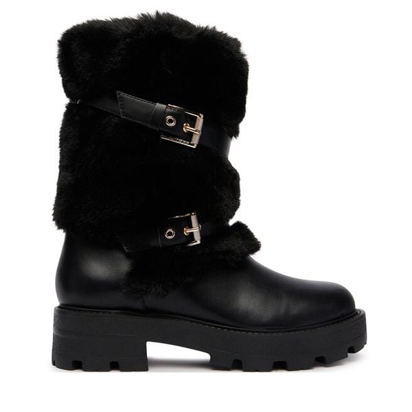 Botki Guess. Czarne botki Guess, z aplikacjami, bez obcasa, na płaskiej podeszwie, bez zapięcia. Za 764.99 zł.