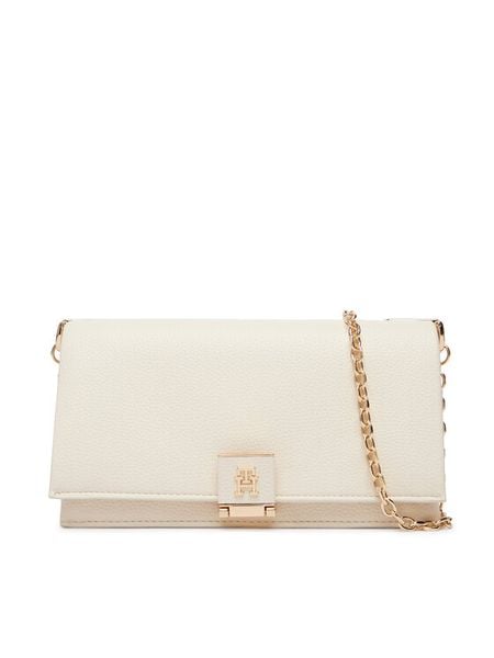 Tommy Hilfiger Torebka Th Her Chain Crossover AW0AW17403 Kremowy. Białe torebki klasyczne TOMMY HILFIGER, bez wzorów, ze skóry, bez dodatków. Za 350.99 zł.