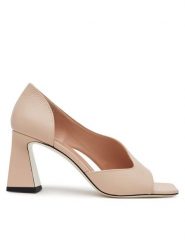 Pollini Sandały SA16207C1MTD0122 Beżowy. Brązowe sandały Pollini, bez wzorów, ze skóry, bez obcasa, na słupku, bez zapięcia. Za 1,679.00 zł.