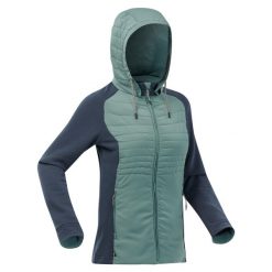 Bluza turystyczna damska Quechua NH500 hybrydowa. Niebieskie bluzy QUECHUA, m, bez wzorów, z tkaniny, bez kaptura. Za 169.99 zł.