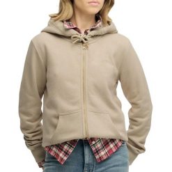 Bluza Superdry Essential Logo Ziphood Hb. Brązowe bluzy Superdry, s, bez wzorów, z bawełny, bez kaptura. Za 349.25 zł.