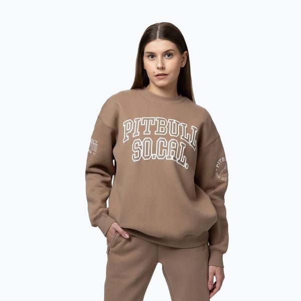 Bluza damska Pitbull Crewneck Fiora. Brązowe bluzy PITBULL, m, bez wzorów, z bawełny, bez kaptura. Za 169.99 zł.